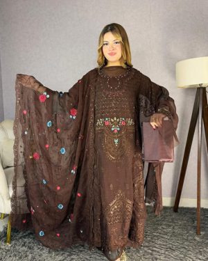 Unstitched Salwar Kameez (Coffe Seq-1)