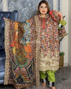 Stitched Premium cotton dress (6-1201/C)