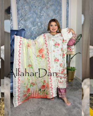 Stitched Premium cotton dress (6-1209)