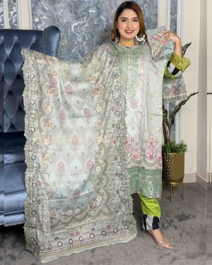 Stitched Premium cotton dress (6-1201/D)