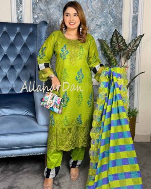 Stitched Premium B cotton dress (6-1201/A)