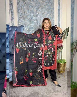 Stitched OSalwar Kameez (6-1205-Black-2) (Copy)