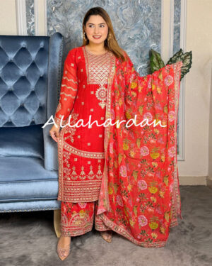 ReadymadeQGharara Dress 3 (RED)
