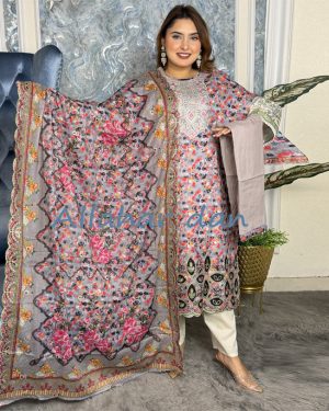 Stitched Premium cotton dress (6-1219)