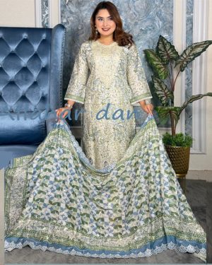 Stitched Premium cotton dress (6-1218)