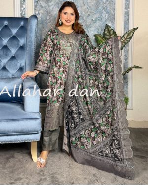 Stitched Premium cotton dress (6-1222)