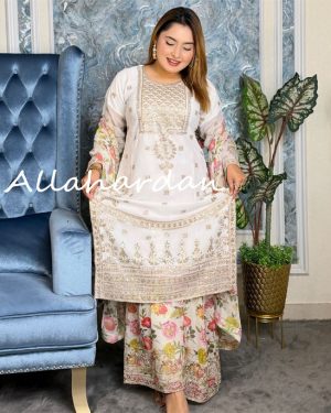 ReadymadeTGharara Dress (O-White)