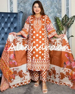 Stitched Premium cotton dress (6-1229)