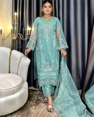 Pakistani Elite Design Party Wear (CM-01) হালকা পেস্ট-কালার