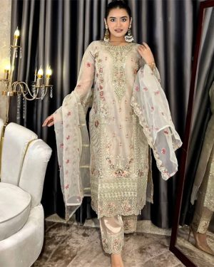 Pakistani Elite Design Party Wear (CM-05) ক্রিম-কালার